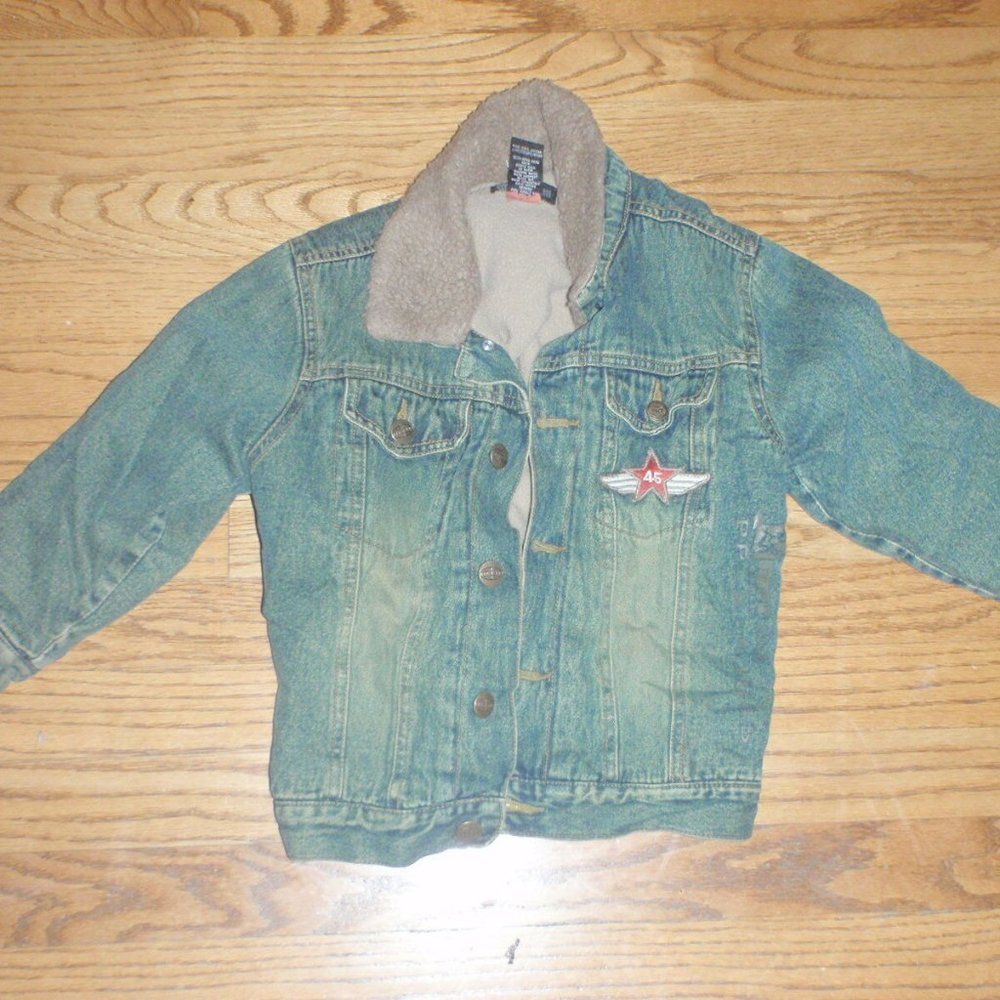 Urban Boys Size 5 Blue Jean Jacket Insulated